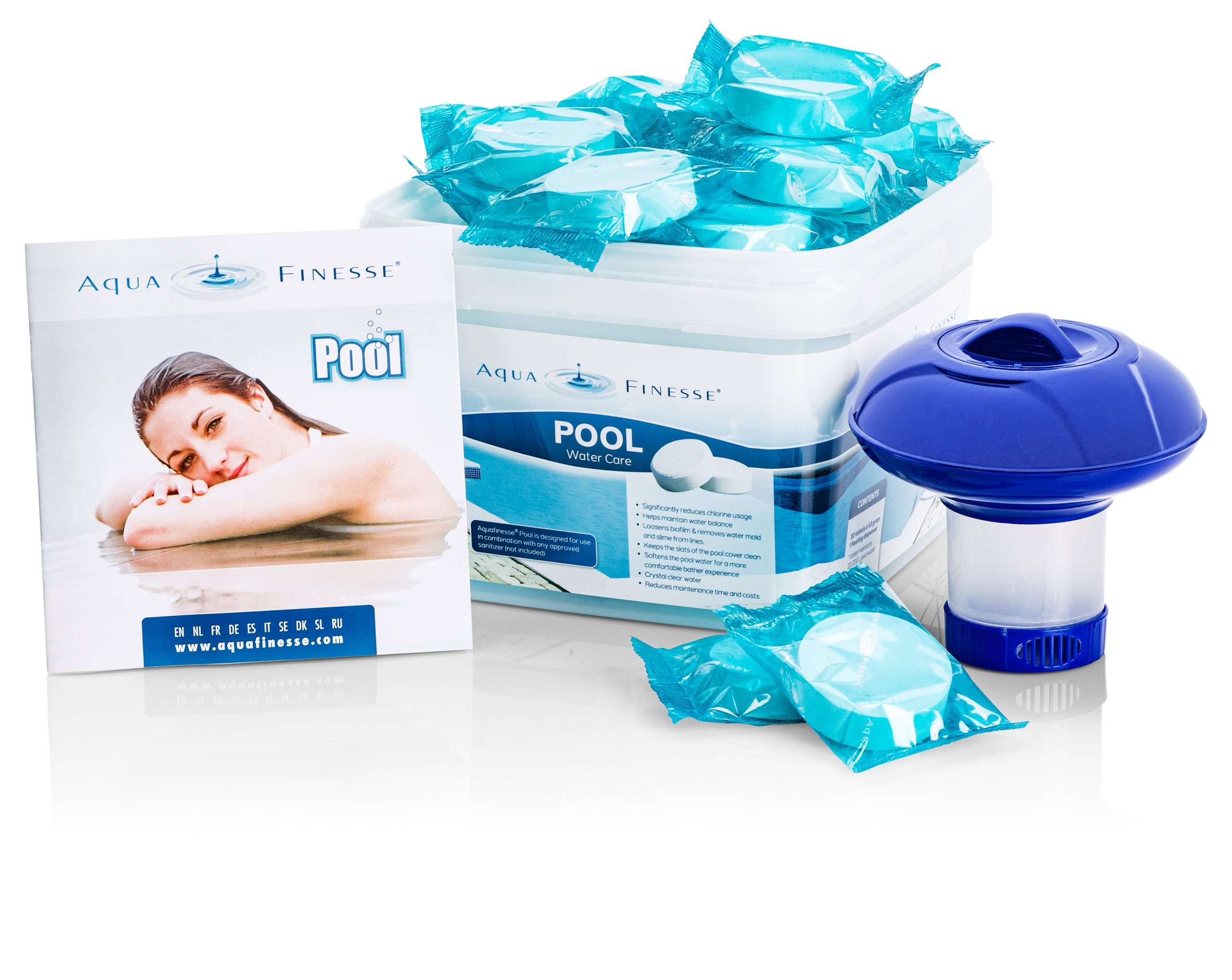 AquaFinesse Pool Simple Water Treatment for your Swimming Pool at Castle Hot Tubs Pembrokeshire, Swansea and South Wales AquaFinesse Pool Simple Water Treatment for your Swimming Pool at Castle Hot Tubs Pembrokeshire, Swansea and South Wales
