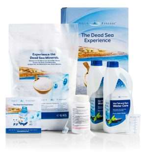 Aquafinesse Dead Sea Experience Kit 6kg and water care bundle at Castle Hot Tubs Pembrokeshire, Swansea and South Wales