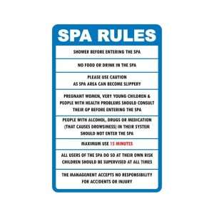 spa rules sign