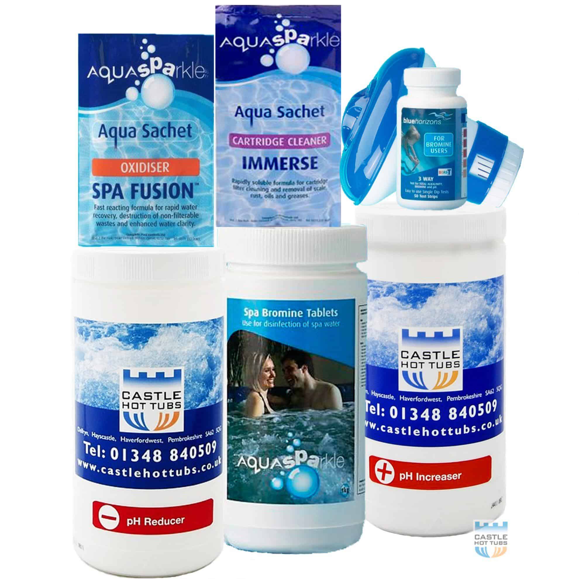 Castle Hot Tubs 7 Piece Bromine Hot Tub Starter Kit 7 Piece Bromine Hot Tub Starter Kit