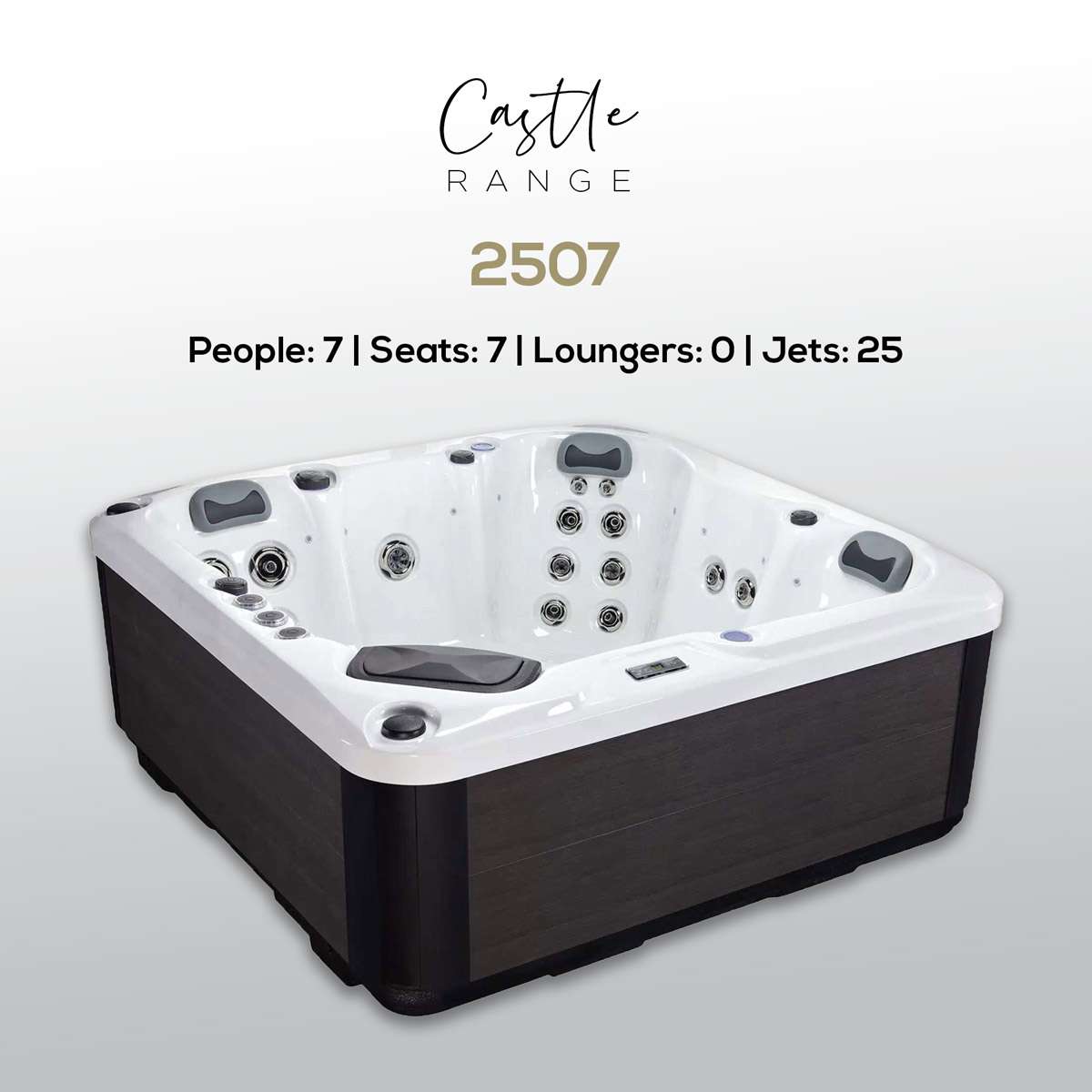 Castle 5907 7 Seater Hot Tub great value at Castle Hot Tubs Pembrokeshire, Swansea and South Wales