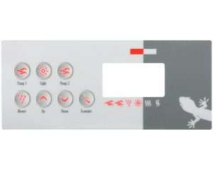Gecko TSC-8 K-8 GE2 Overlay Sticker for Hot Tub Control Panel at Castle Hot Tubs Pembrokeshire, Swansea and South Wales