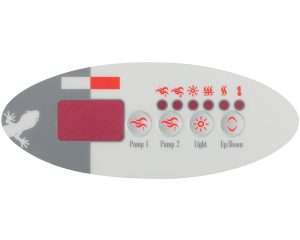 Gecko TSC-9 K-9 4 Button Overlay Sticker for Hot Tub Control Panel at Castle Hot Tubs Pembrokeshire, Swansea and South Wales
